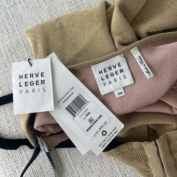 Herve Leger Metallic Draped Gown - Picture 5 of 6